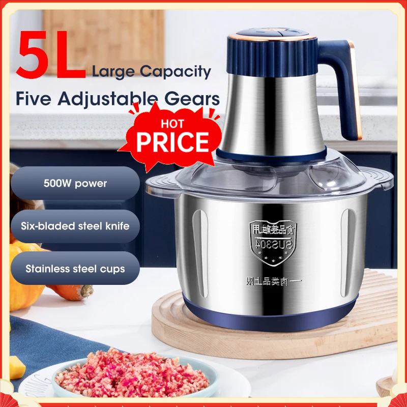 Baby Food Vegetables - Tritacarne Elettrico da 5L in Acciaio