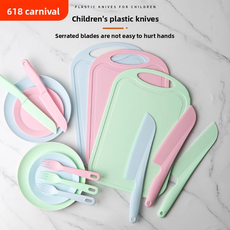 Baby Food Knife Set - Coltello da cucina in plastica antiscivolo