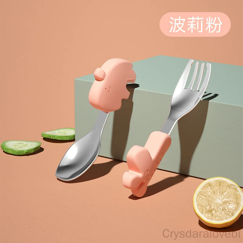 Baby Food Knife Set - 1 setElefante Set forchetta cucchiaio corto