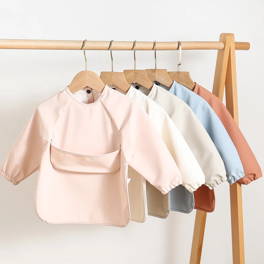 Baby Food Apron - 1 pz tinta unita pittura grembiule