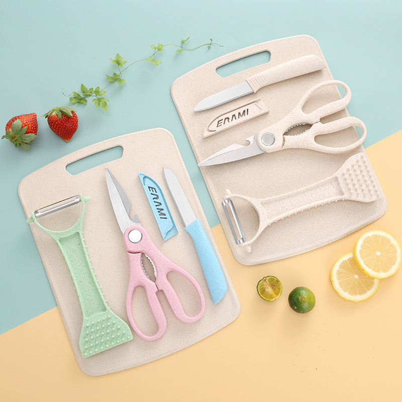 Baby Food Knife Set - Set di quattro taglieri in paglia