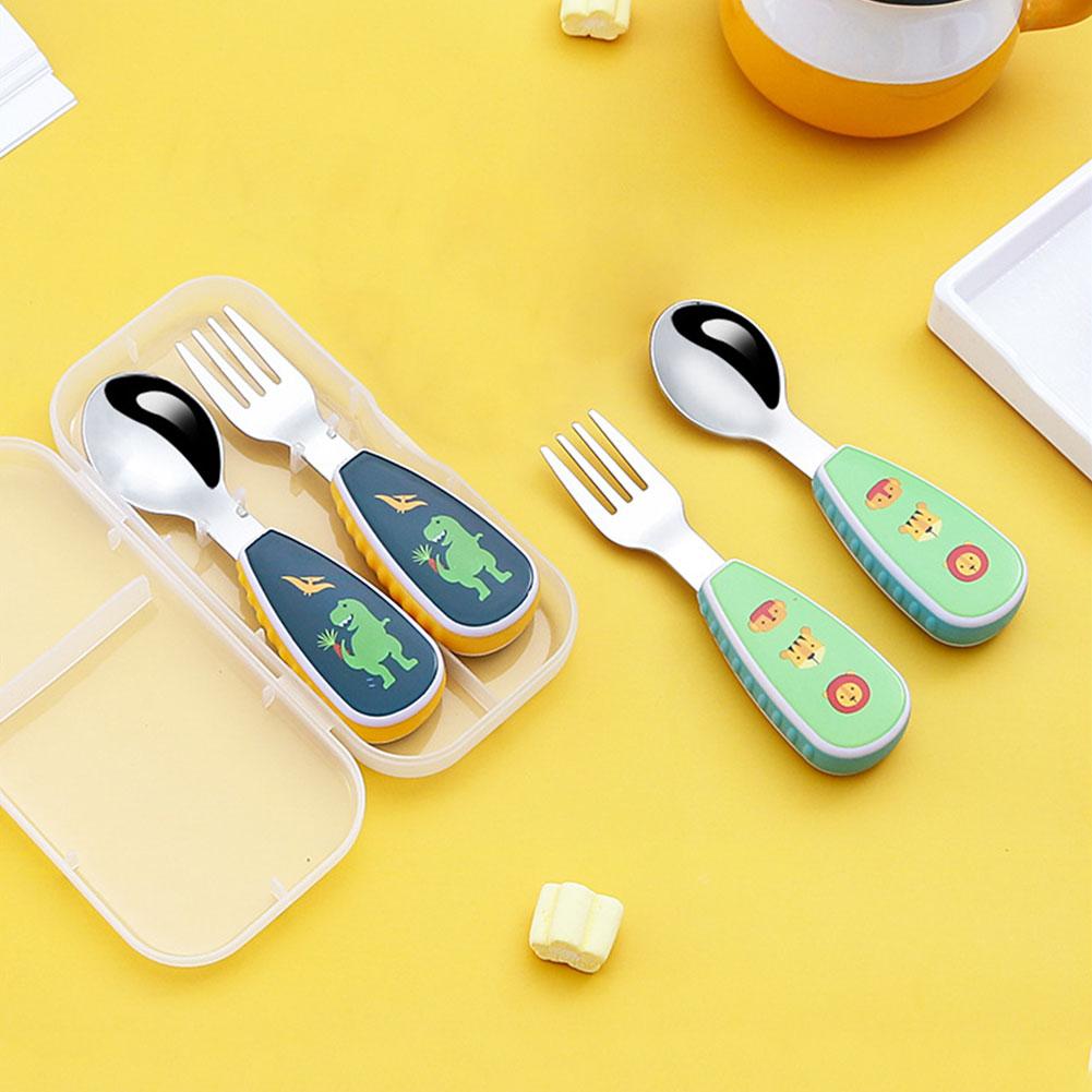 Baby Food Knife Set - 2 pz/set Bambini Manico Corto Cucchiaio